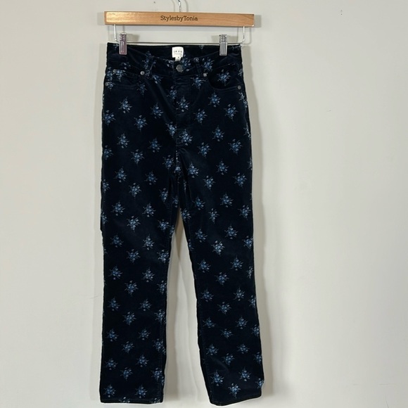 Rebecca Taylor La Vie Celeste Floral Velvet Jacket AND Pant Set XS Pant Sz 25 - Picture 4 of 16